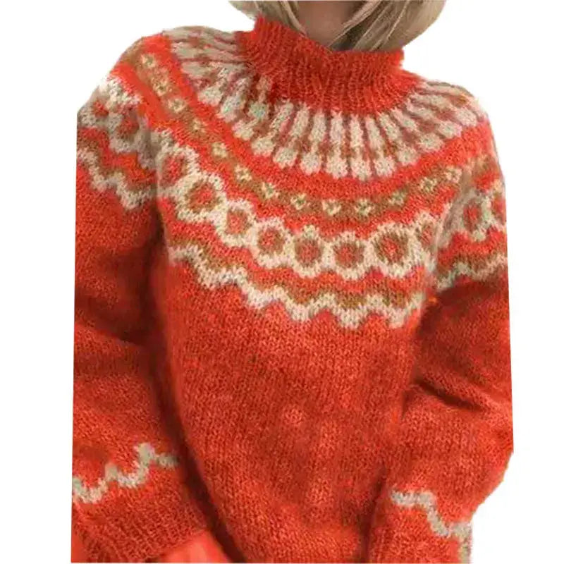 Women's Nordic Pattern Turtleneck Sweater