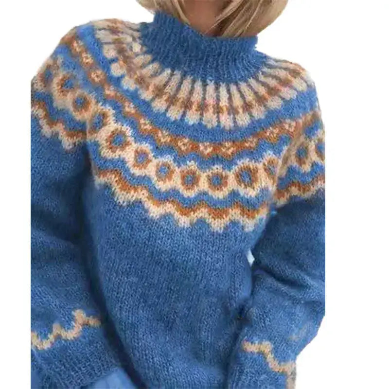 Women's Nordic Pattern Turtleneck Sweater