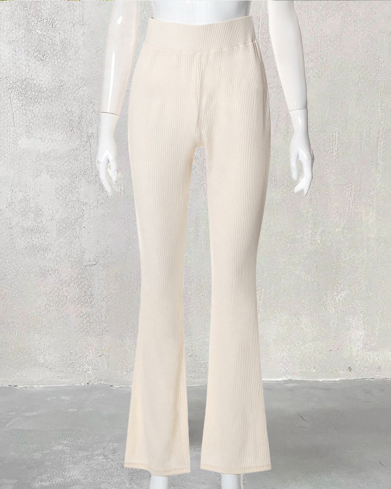 Women's High-Waisted Micro-Flare Pants