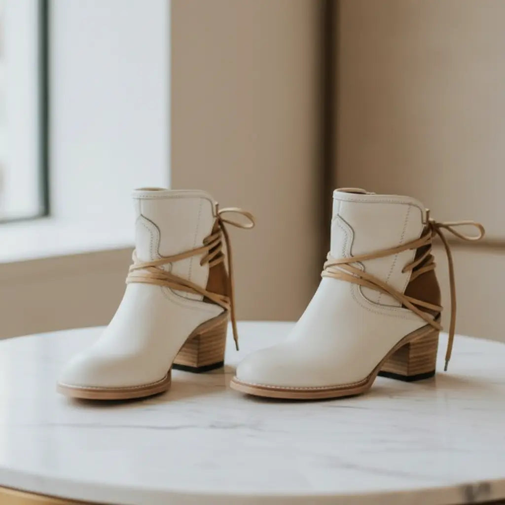 Women's Wrap-Tie Block Heel Ankle Boots