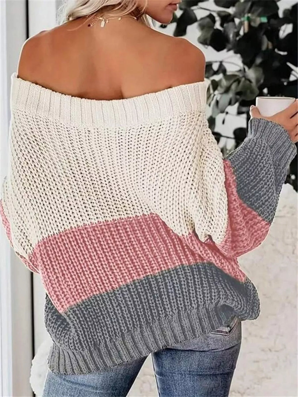 Women's Off-Shoulder Knit Sweater