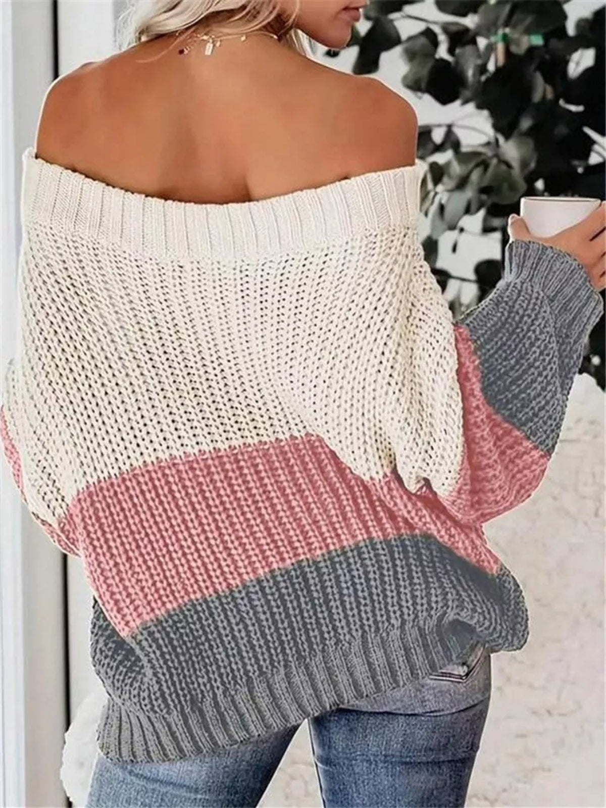 Women's Off-Shoulder Knit Sweater