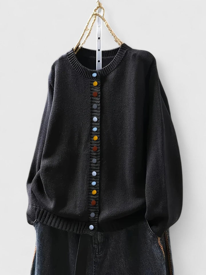 Women's Colorful Button Knit Cardigan