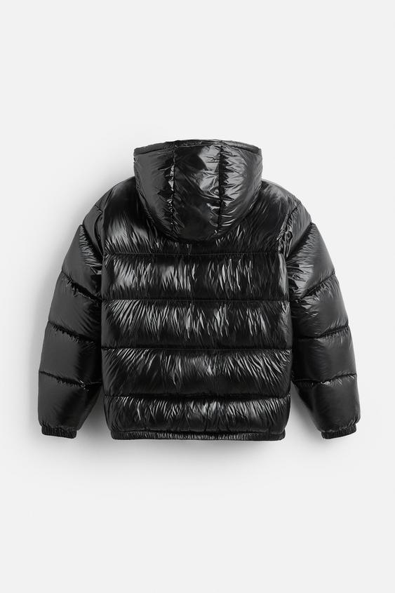 Men's Glossy Hooded Puffer Jacket