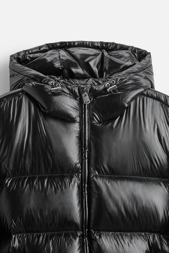 Men's Glossy Hooded Puffer Jacket