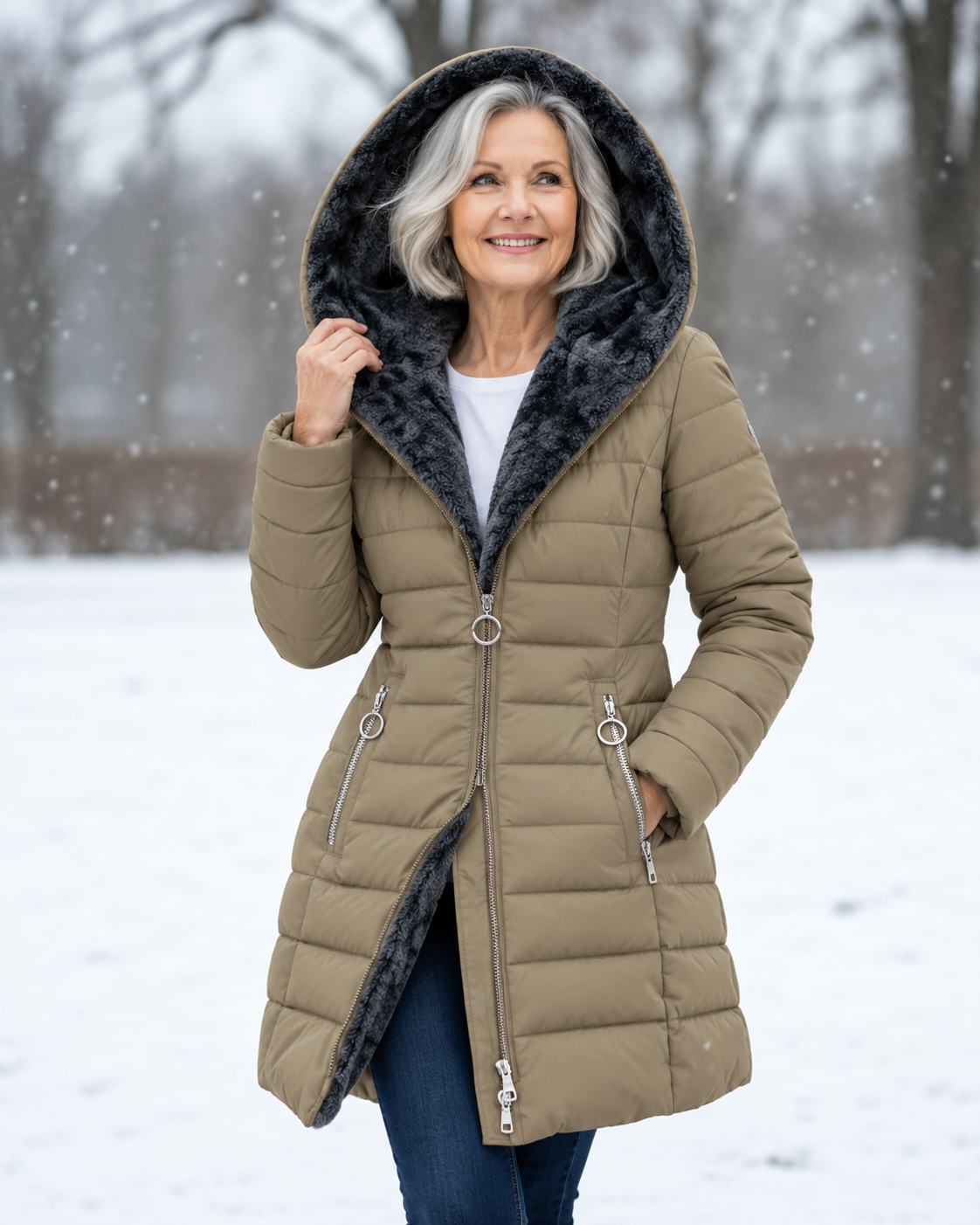 Women's Quilted Hooded Puffer Coat
