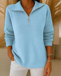 Women's Half-Zip Ribbed Knit Pullover