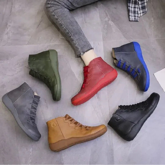 Women's Warm-Lined Flat Ankle Boots