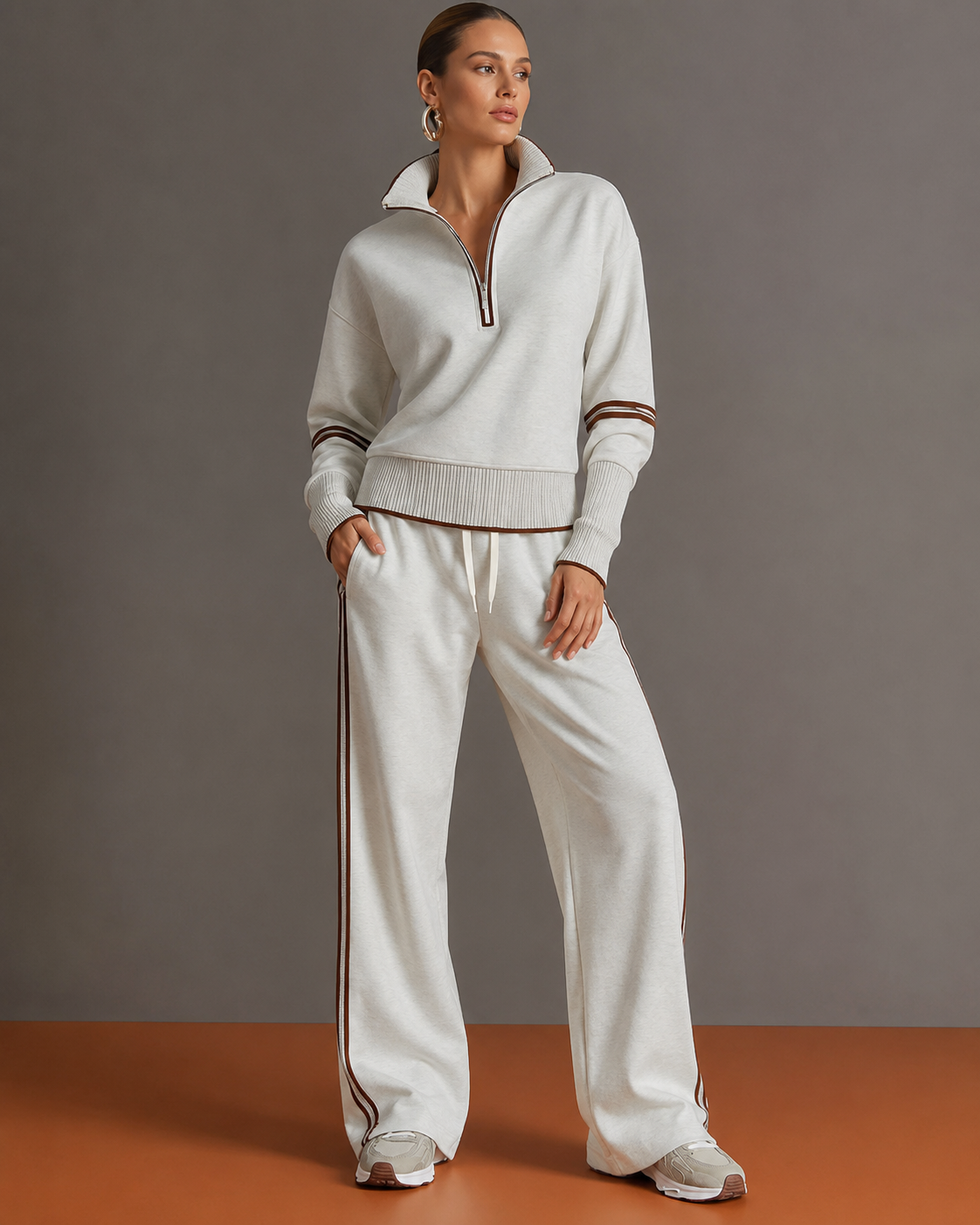 Women's Two-Piece Zip Loungewear Set