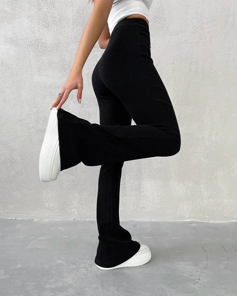 Women's High-Waisted Micro-Flare Pants