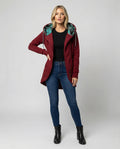 Women's Longline Asymmetrical Zip-Up Fleece Coat with Hood