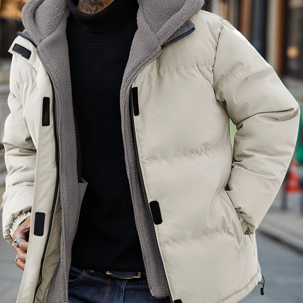 Men's Hooded Quilted Puffer Jacket