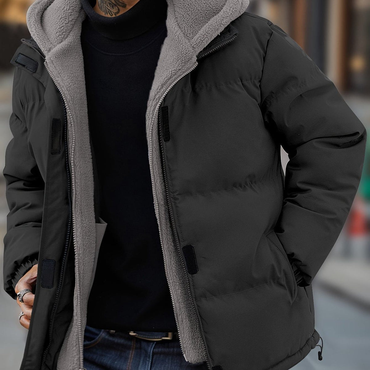 Men's Hooded Quilted Puffer Jacket