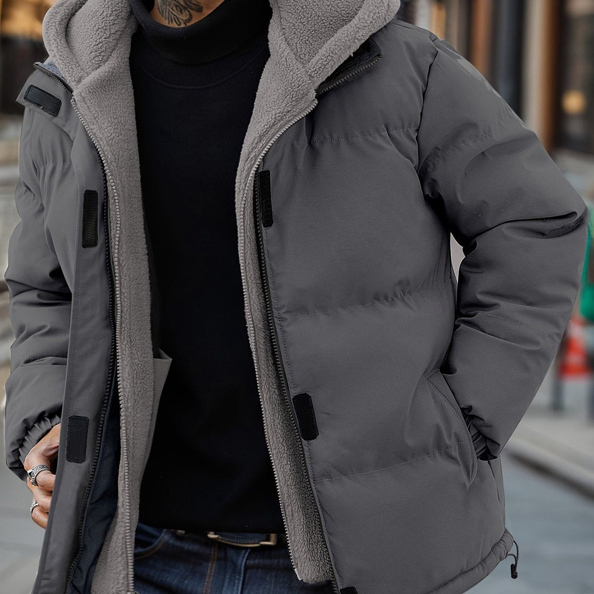 Men's Hooded Quilted Puffer Jacket