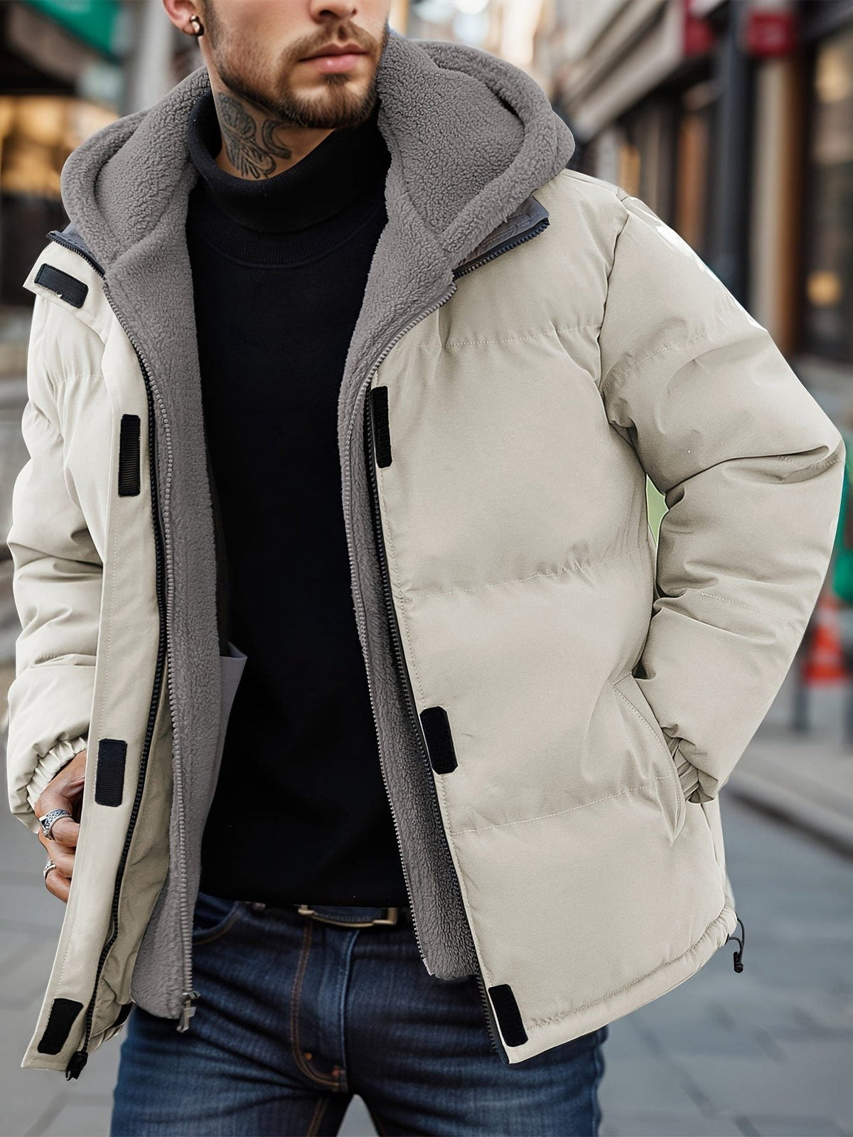 Men's Hooded Quilted Puffer Jacket