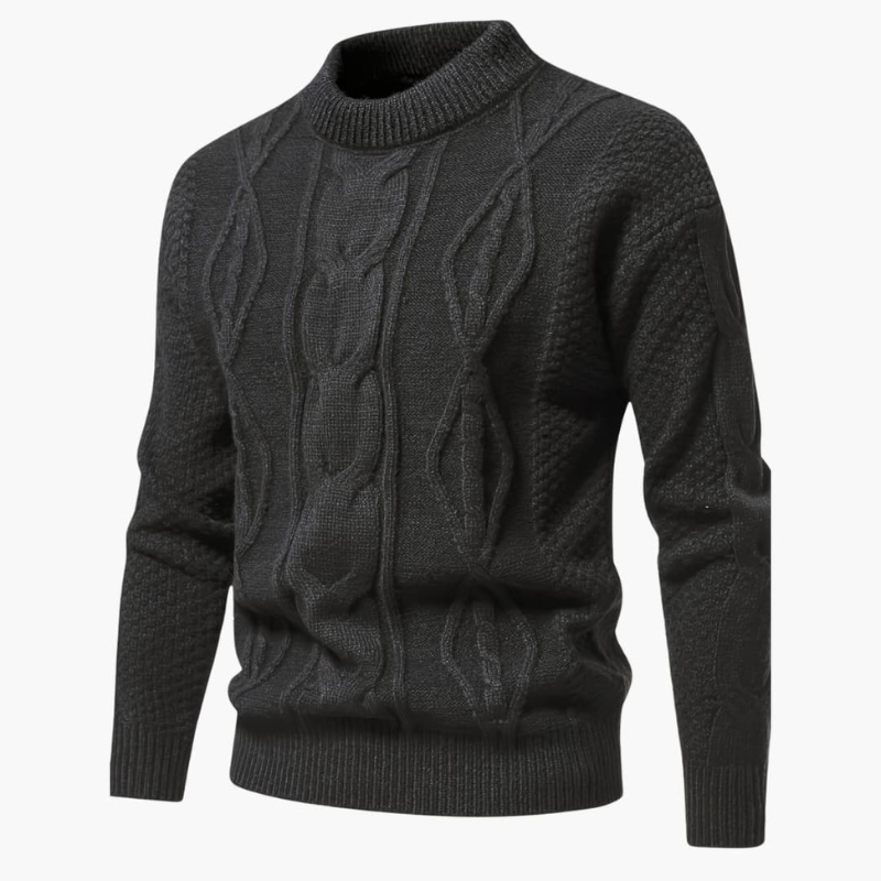 Men's Classic Cable Knit Crewneck Sweater