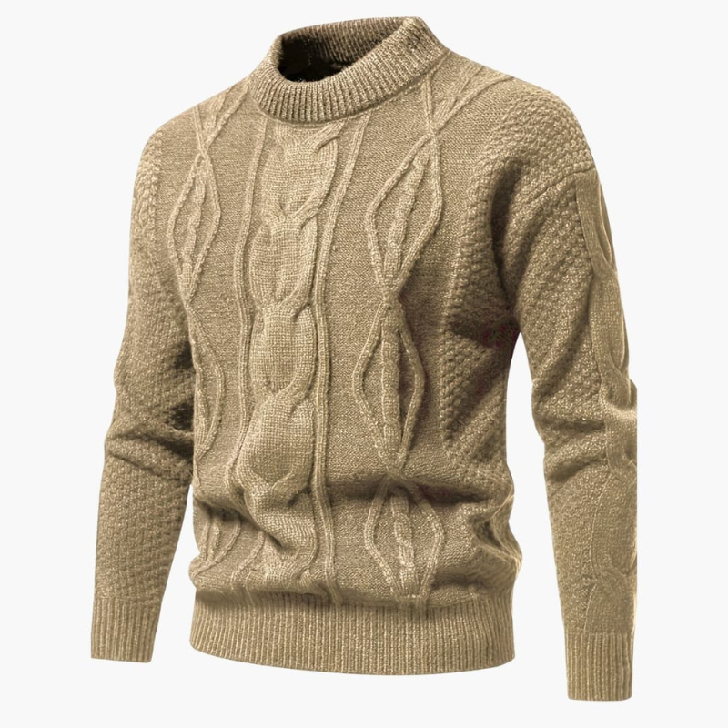Men's Classic Cable Knit Crewneck Sweater