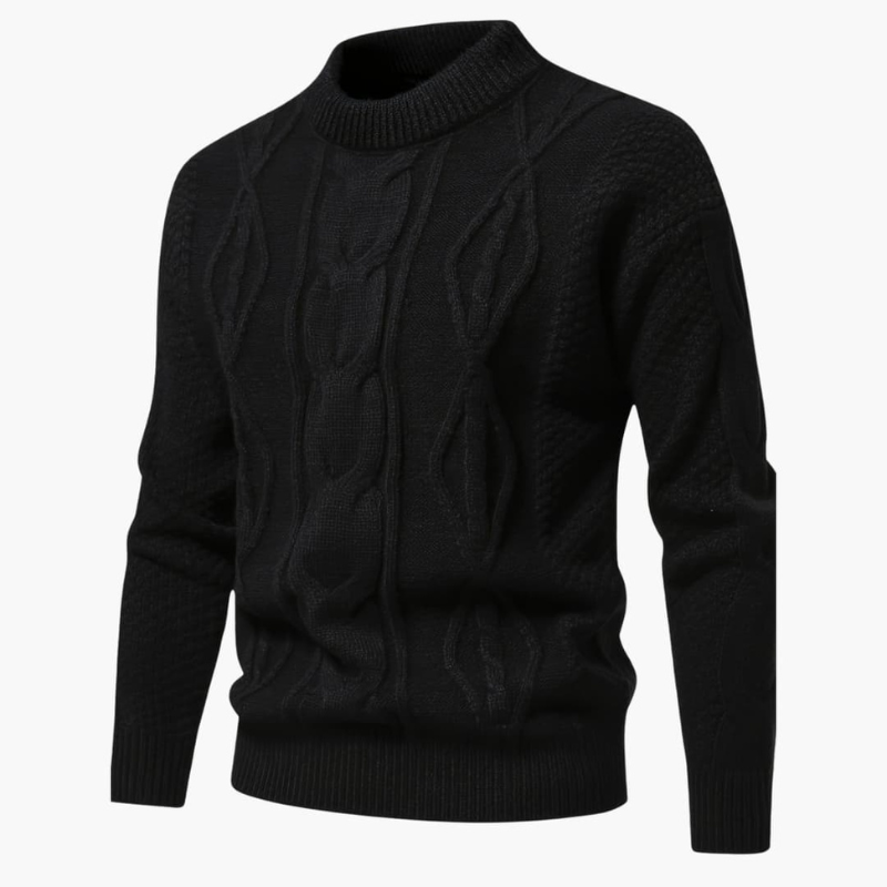 Men's Classic Cable Knit Crewneck Sweater