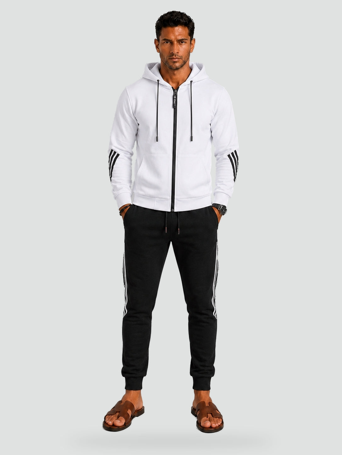 Men's Zip-Up Tracksuit Set