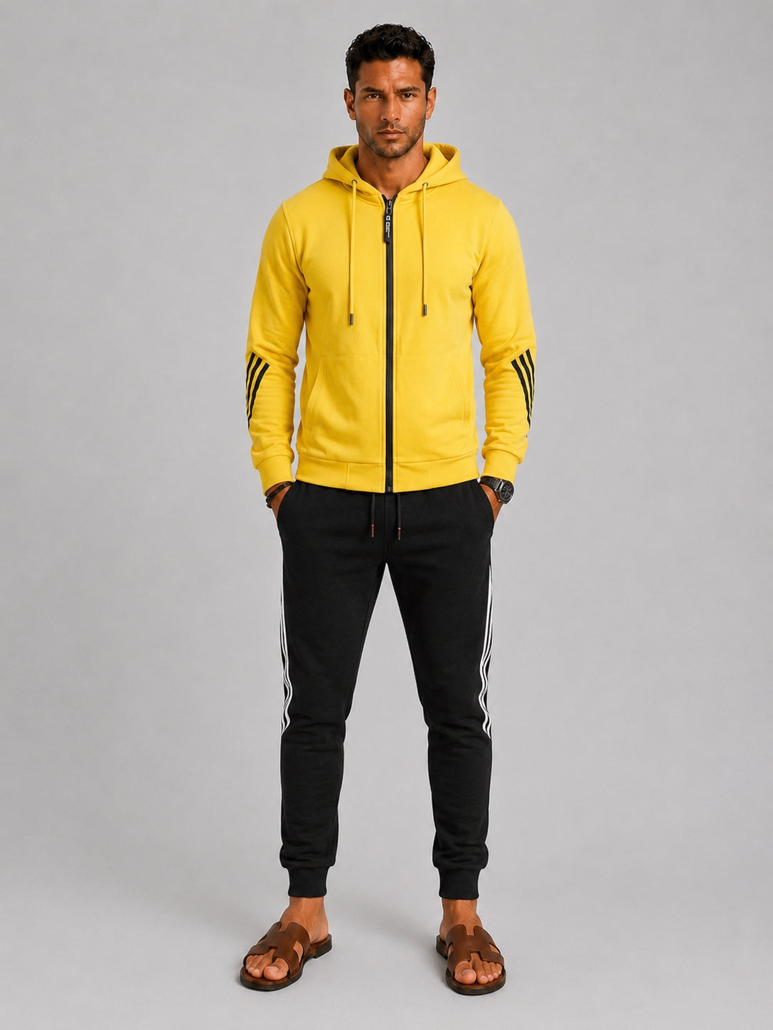 Men's Zip-Up Tracksuit Set