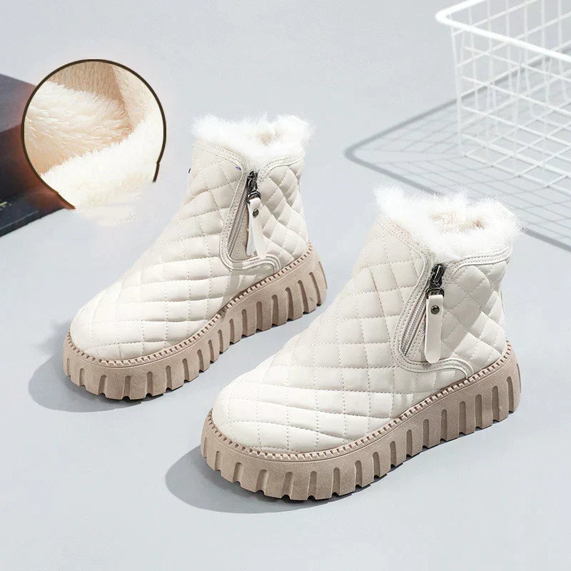 Women's Quilted Platform Winter Snow Boots