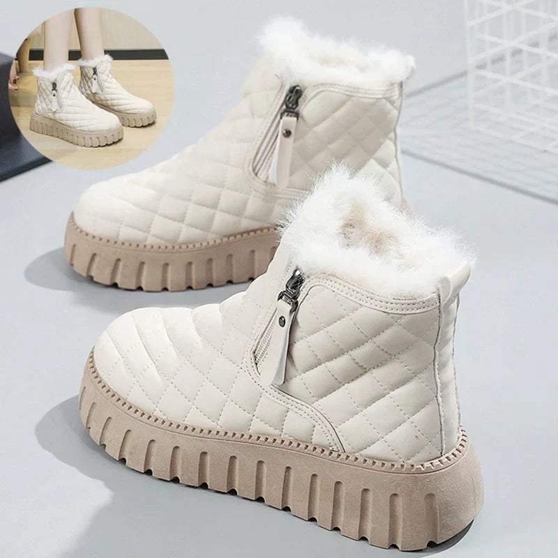 Women's Quilted Platform Winter Snow Boots