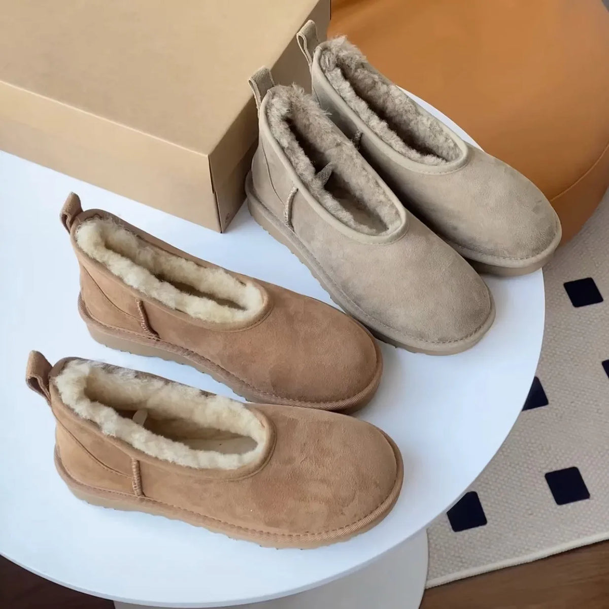 Women's Faux-Fur Lined Platform Slippers