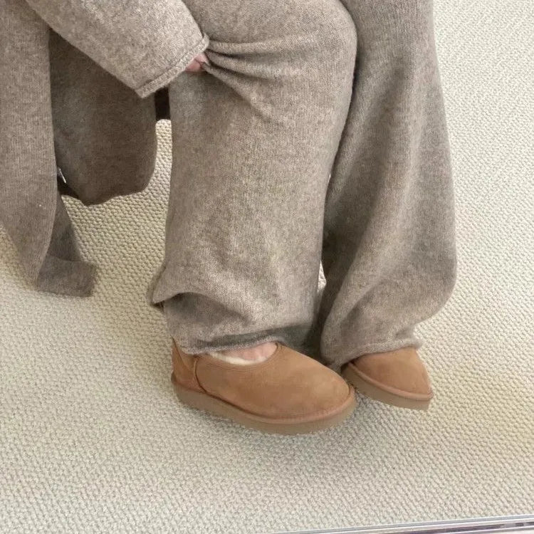 Women's Faux-Fur Lined Platform Slippers
