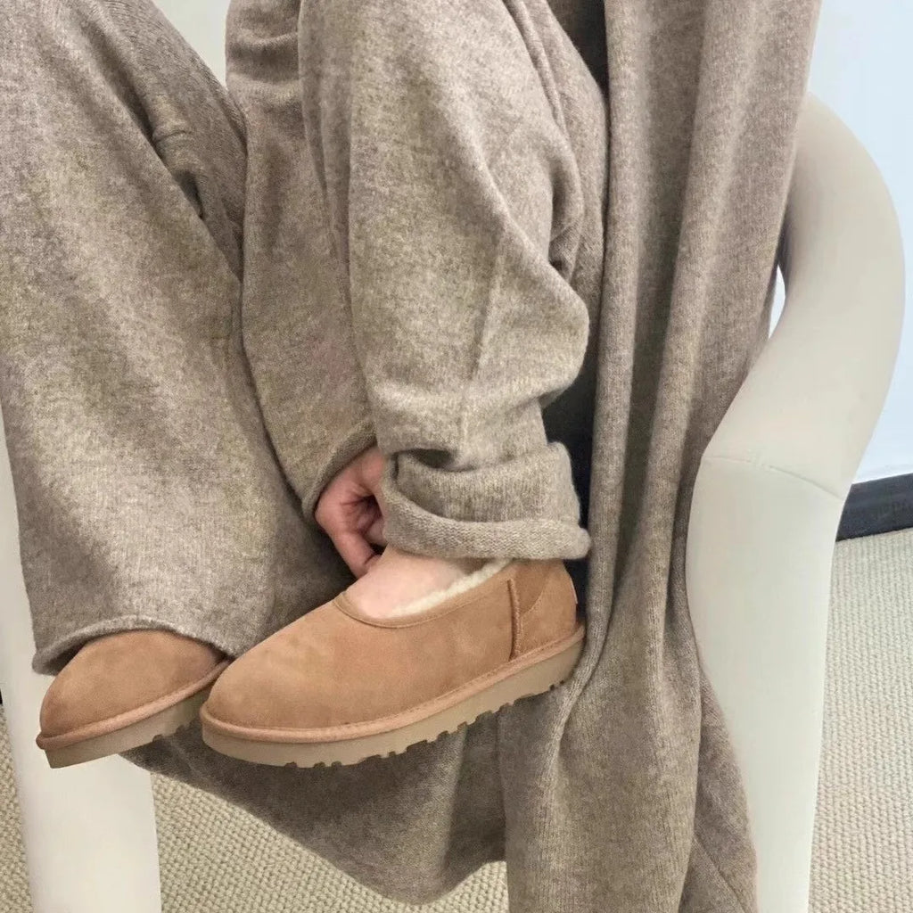 Women's Faux-Fur Lined Platform Slippers