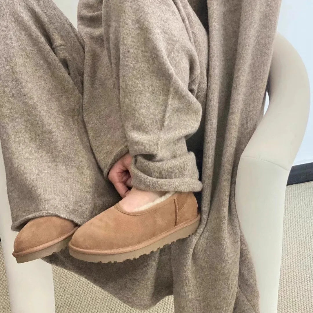 Women's Faux-Fur Lined Platform Slippers