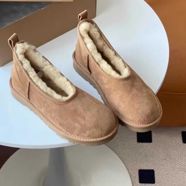 Women's Faux-Fur Lined Platform Slippers