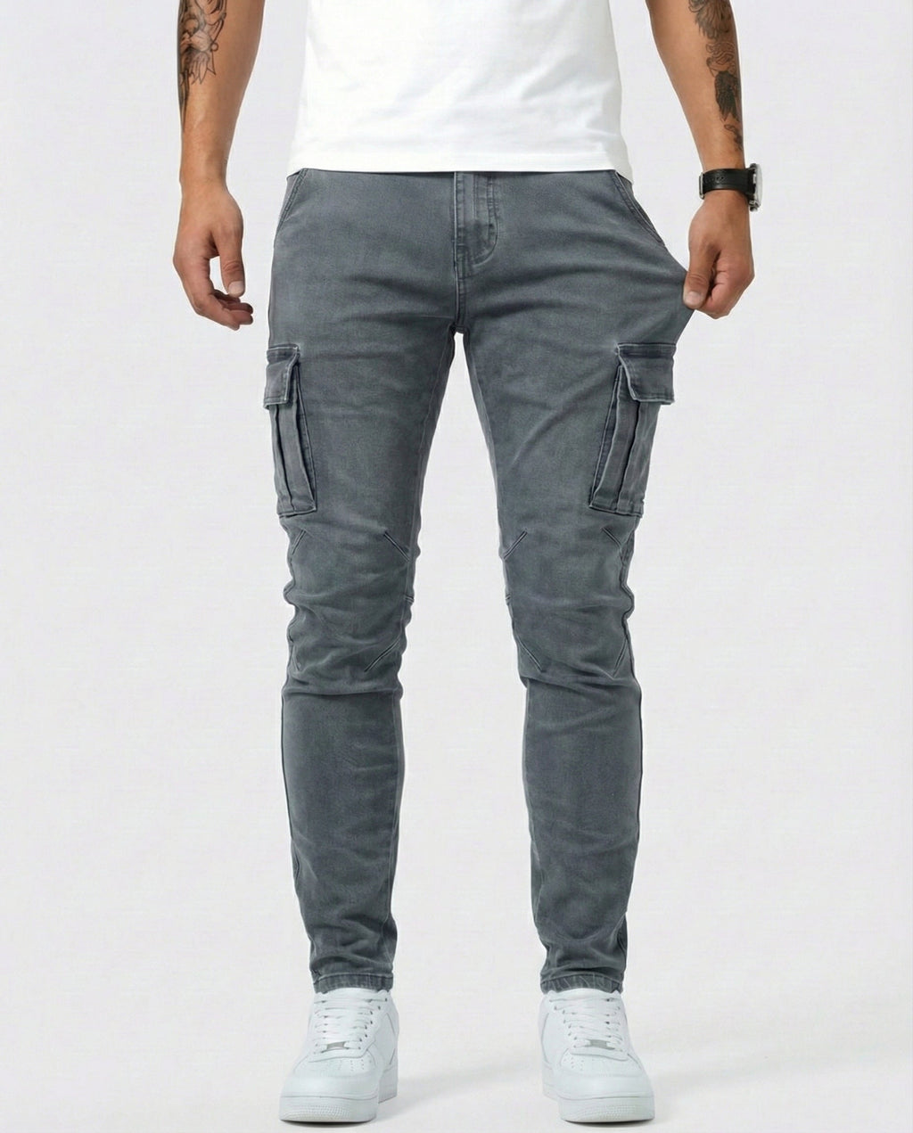 Men's Slim-Fit Stretch Cargo Jeans