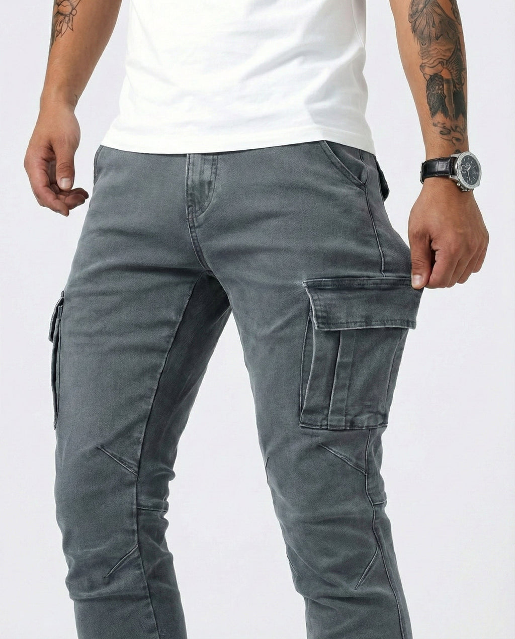 Men's Slim-Fit Stretch Cargo Jeans