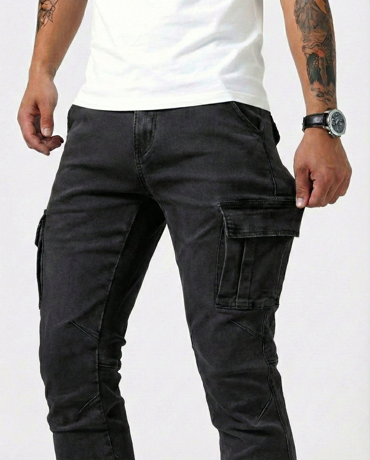 Men's Slim-Fit Stretch Cargo Jeans