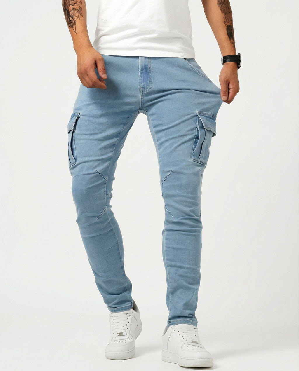 Men's Slim-Fit Stretch Cargo Jeans