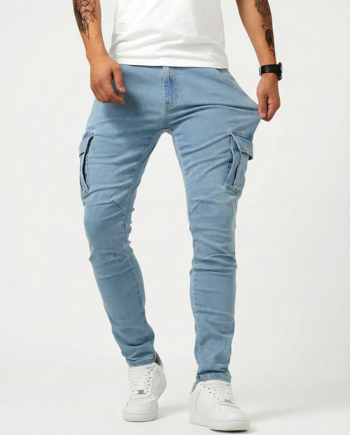 Men's Slim-Fit Stretch Cargo Jeans