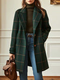 Women's Plaid Wool-Blend Coat