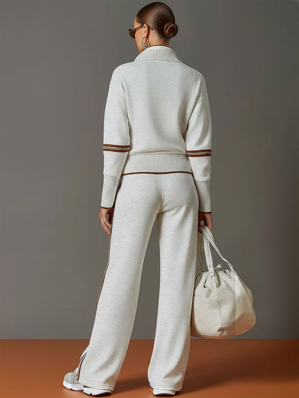 Women's Two-Piece Zip Loungewear Set