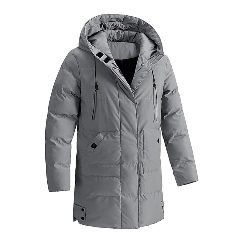 Men's Long Hooded Quilted Puffer Coat