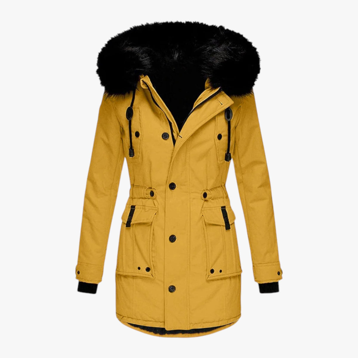 Women's Faux-Fur Hooded Long Winter Coat