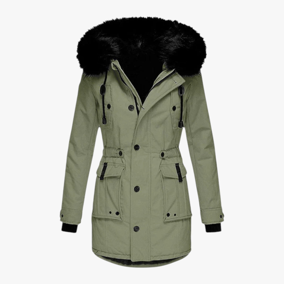 Women's Faux-Fur Hooded Long Winter Coat