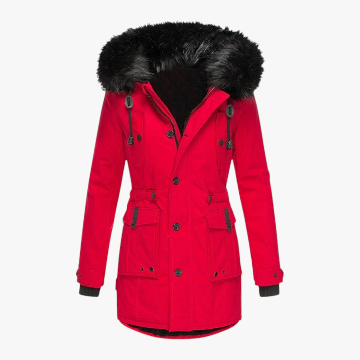 Women's Faux-Fur Hooded Long Winter Coat
