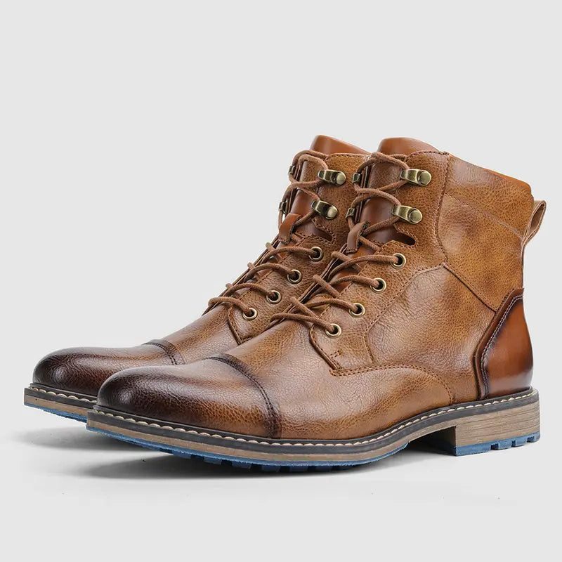 Men's Leather Lace-Up Ankle Boots