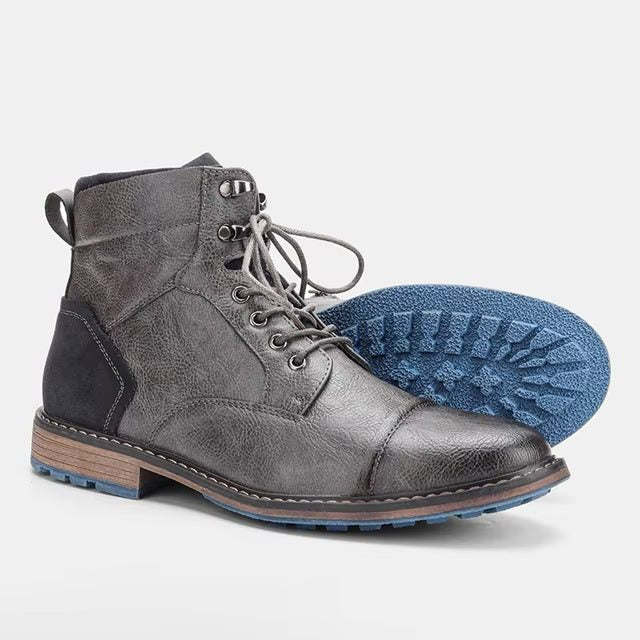 Men's Leather Lace-Up Ankle Boots