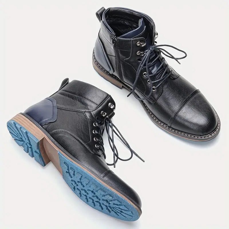 Men's Leather Lace-Up Ankle Boots