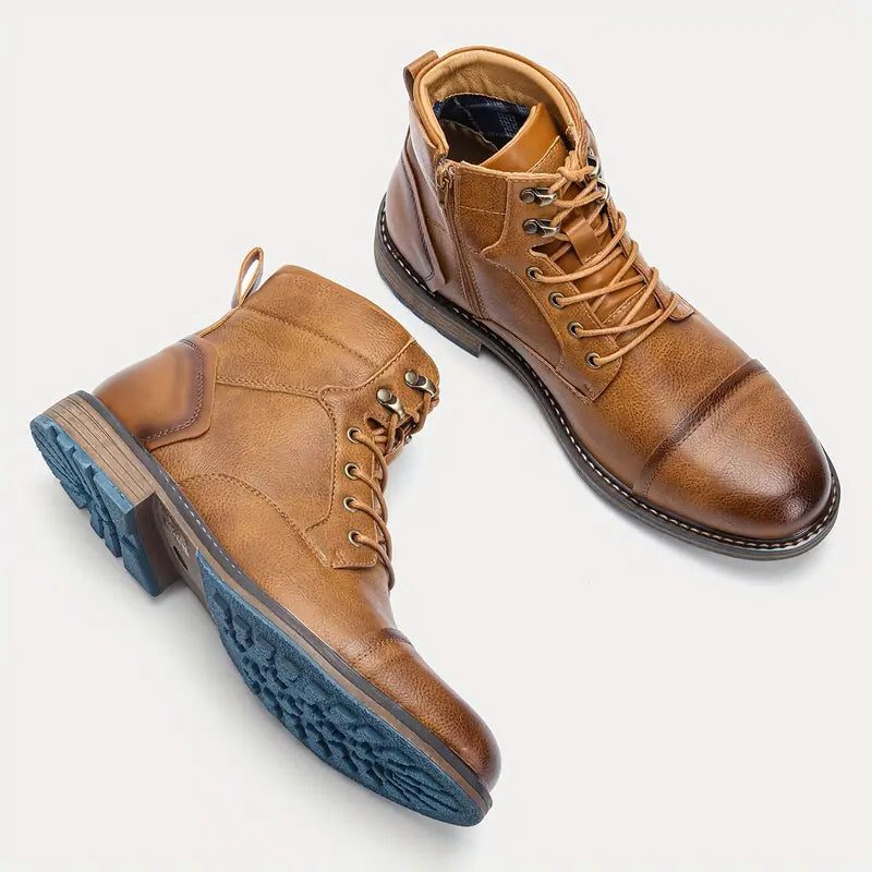 Men's Leather Lace-Up Ankle Boots