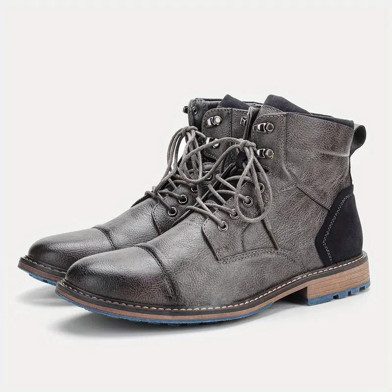 Men's Leather Lace-Up Ankle Boots