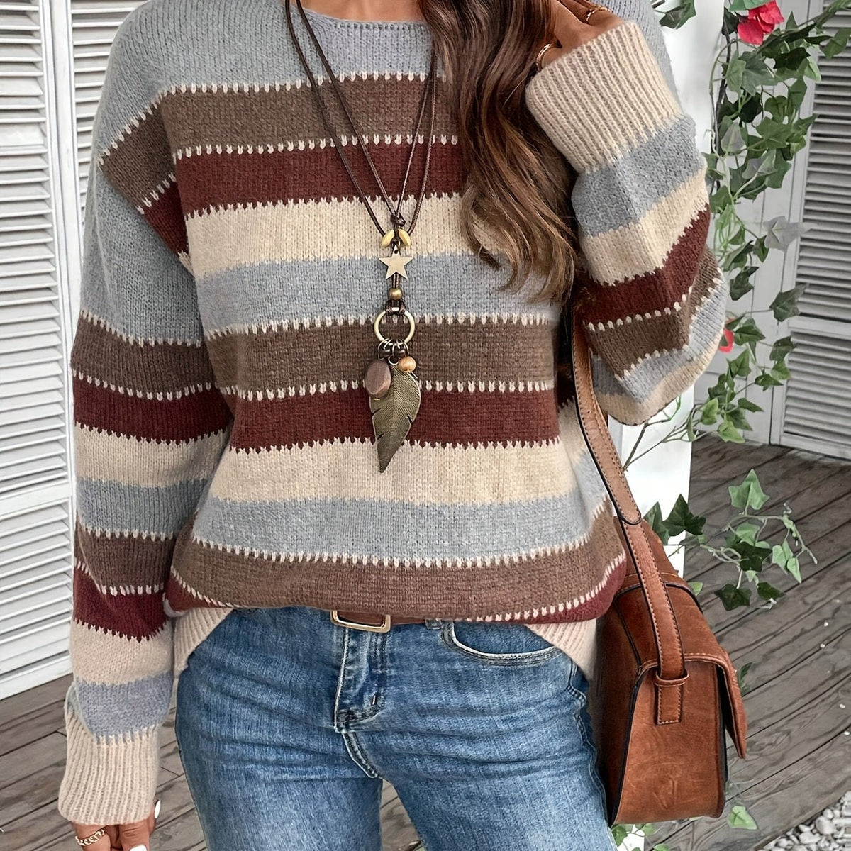 Women's Vintage Striped Knit Sweater