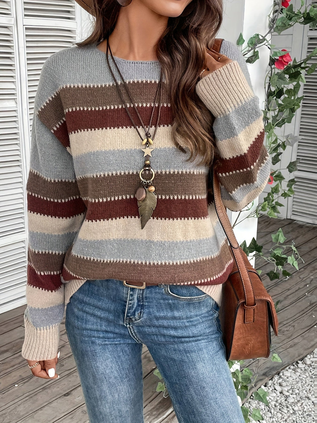 Women's Vintage Striped Knit Sweater