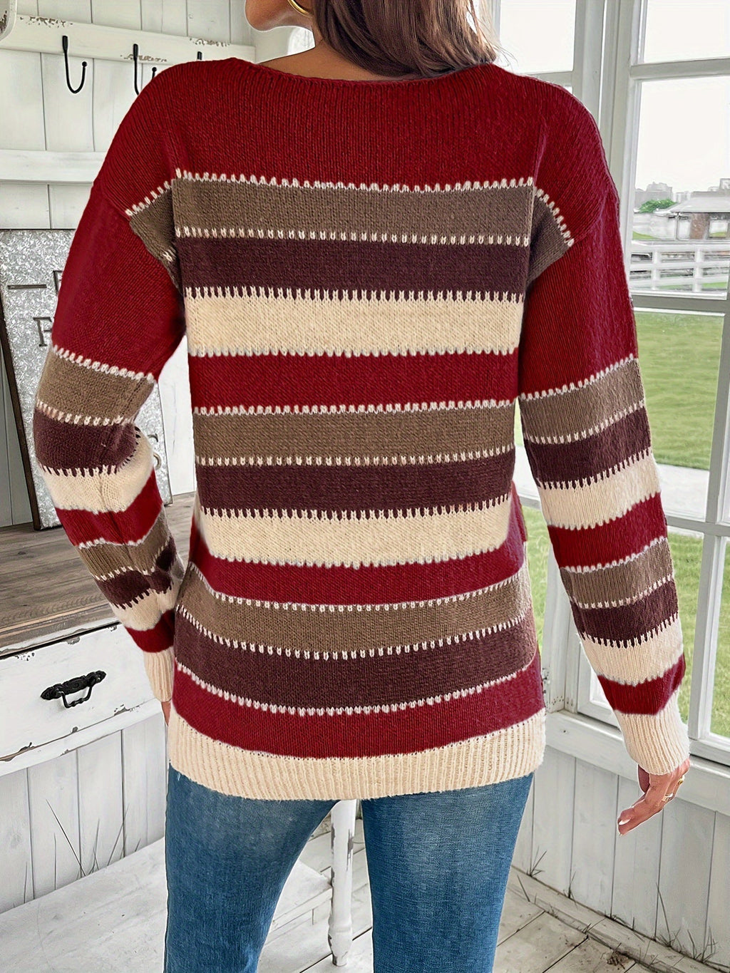 Women's Vintage Striped Knit Sweater